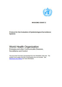 Protocol for the Evaluation of Epidemiological Surveillance Systems