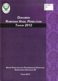 Dokumen Rumusan Hasil Penelitian  Tahun 2012