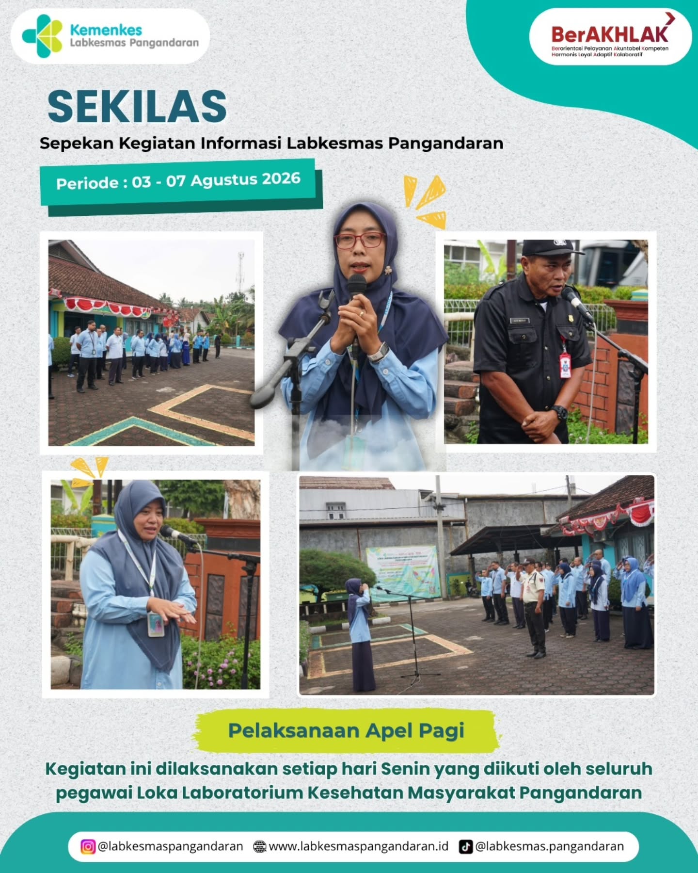 Hallo Sahabat Loka! 👋🥳 

Kilas balik kegiatan pekan pertama di bulan Agustus periode 03-07 Agustus 2026✨. Satu pekan penuh aktivitas untuk mendukung pelayanan kesehatan masyarakat☺️. 

Yuk simak rangkaian kegiatan kami dalam *SEKILAS* pekan ini 🤝

#labkesmaspangandaran
#healthies
#rekapkegiatan
#sekilasllkmpnd
#satupekan
