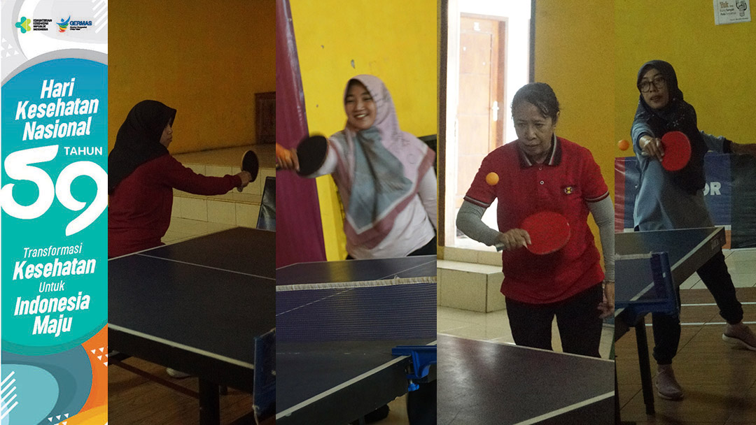 Seru! Pertandingan Tenis Meja Ganda Putri dalam Hari Kesehatan Nasional ke-59