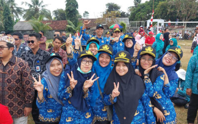 Upacara Hari Ulang Tahun Kemerdekaan Republik Indonesia ke-78 di Lapangan Desa Babakan Pangandaran