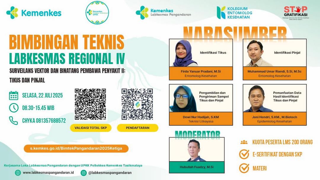 Bimbingan Teknis Labkesmas Regional IV Surveilans Vektor dan Binatang Pembawa Penyakit II: Tikus dan Pinjal
