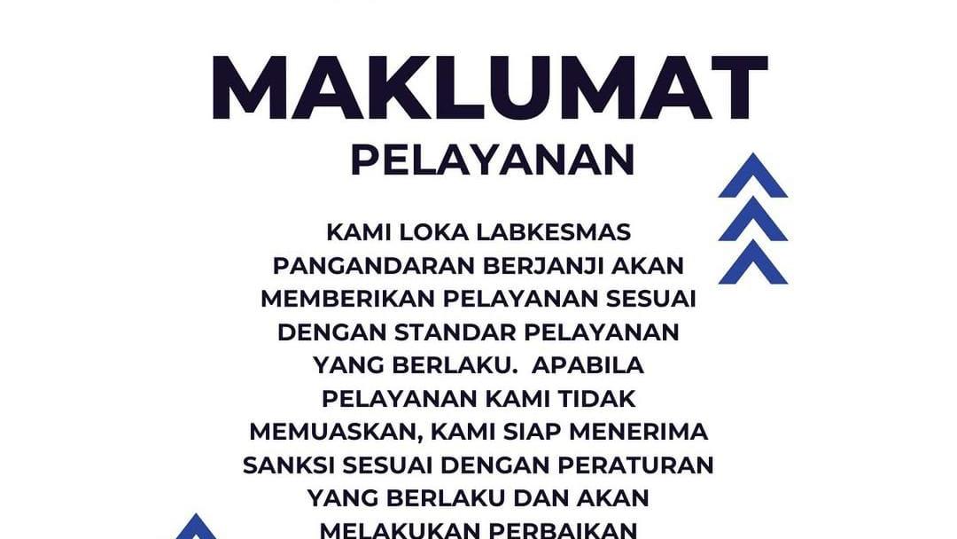 Maklumat Pelayanan Loka Labkesmas Pangandaran