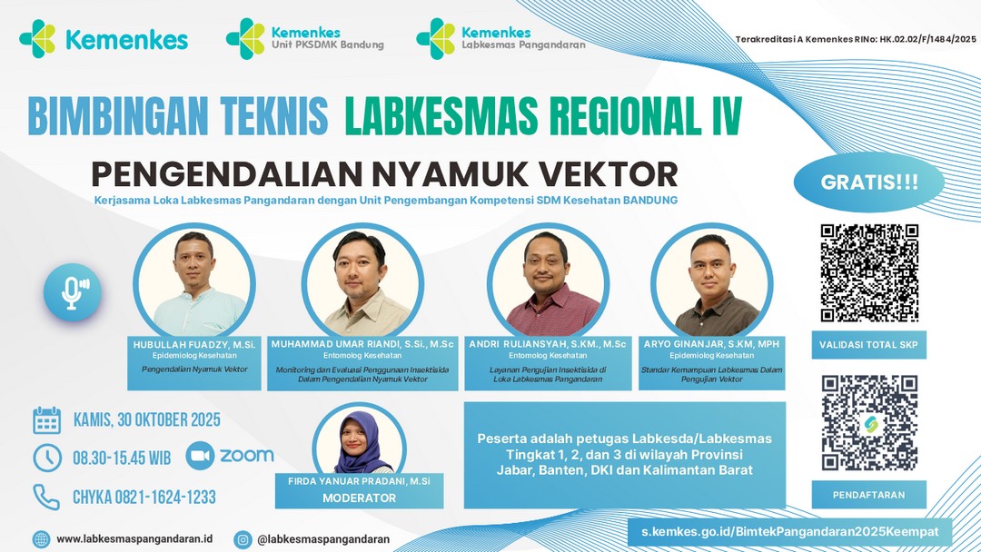 Bimbingan Teknis Labkesmas Regional IV Pengendalian Nyamuk Vektor