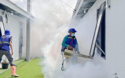 Relawan TCK Kemenkes Lakukan Pengendalian Vektor di Hunian Sementara untuk Cegah Penyakit Berbasis Lingkungan